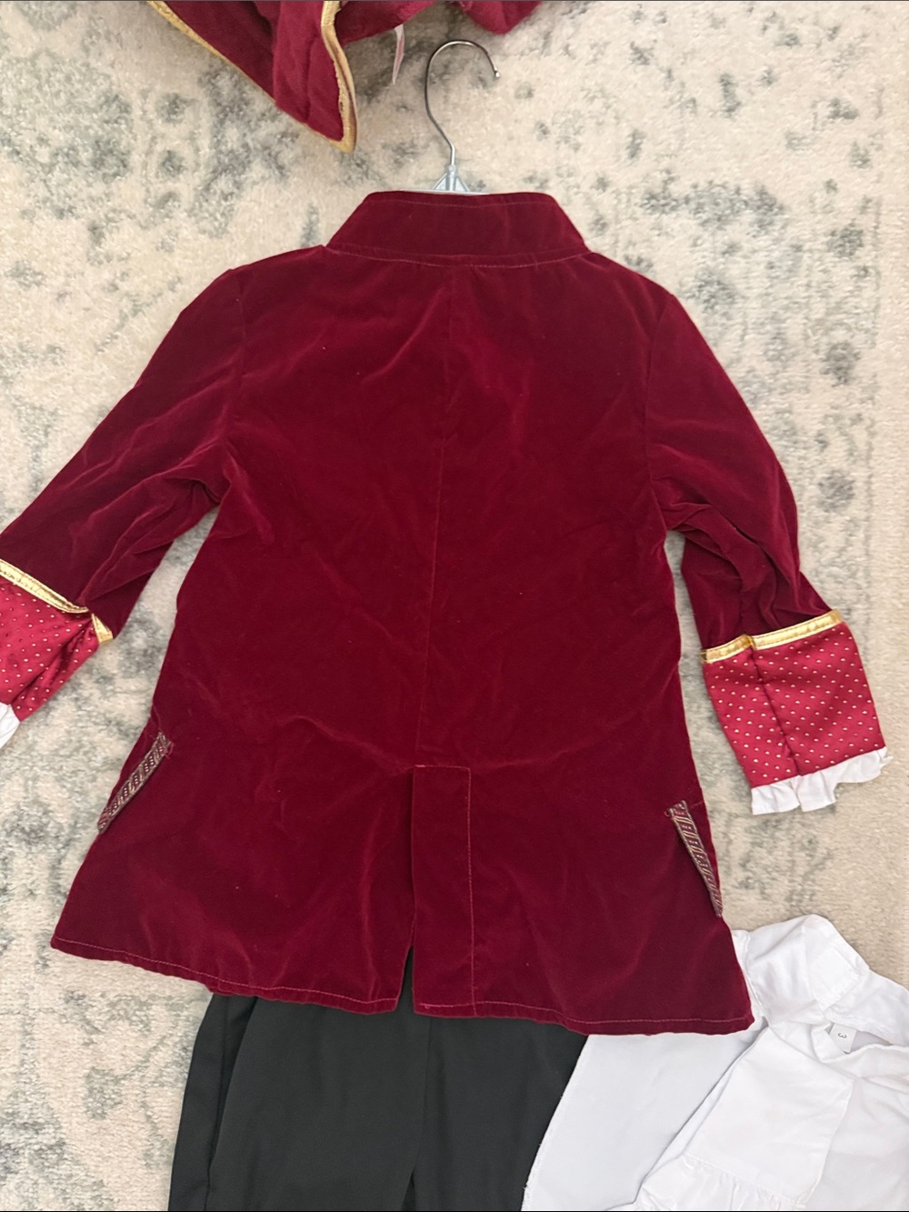 Disney Captain Hook Kids Costume - Burgundy and Black with Gold Trim - Picture 13 of 14